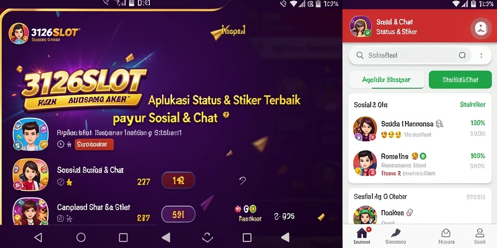 Antarmuka aplikasi 3126SLOT dengan koleksi stiker menarik.