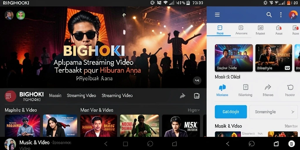 Antarmuka BIGHOKI menampilkan berbagai pilihan video streaming berkualitas.