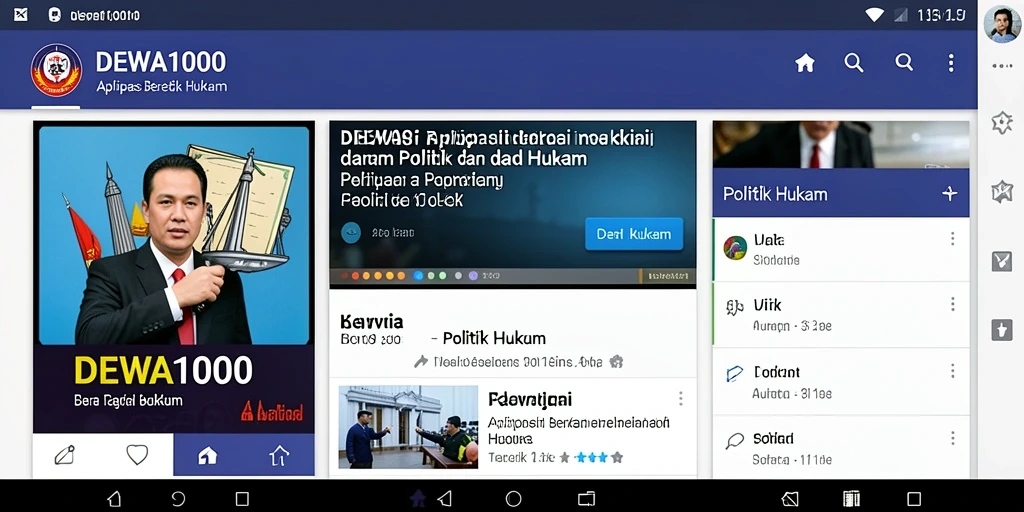 Antarmuka DEWA1000 dengan berita politik dan hukum terkini.