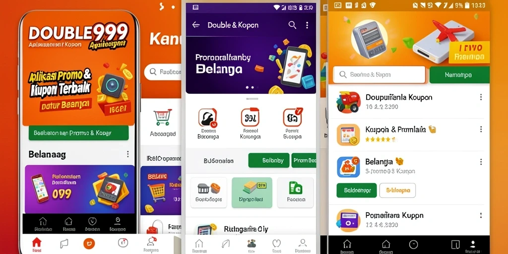 Antarmuka aplikasi DOUBLE999 yang sederhana dan menarik.