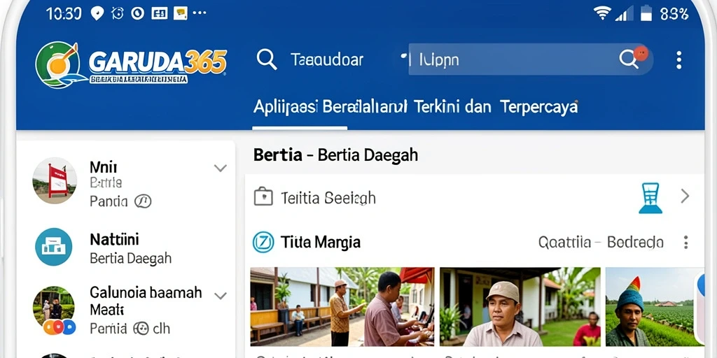 Tampilan antarmuka GARUDA365 yang sederhana dan informatif.