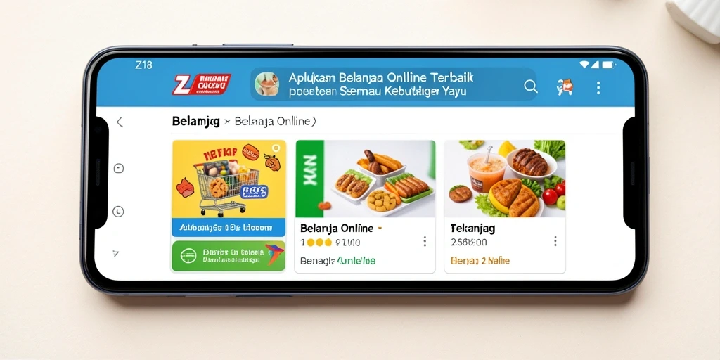 Antarmuka aplikasi Z18 yang ramah pengguna untuk belanja online.